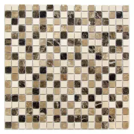 мозаика из натурального камня, 30,5х30,5х0,4, Elite, коричнево-бежевая