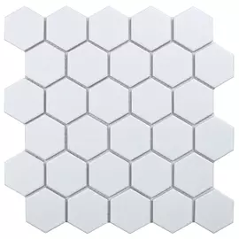 мозаика керамическая 27,8х26,5х0,6 Homework Hexagon small, матовая белая