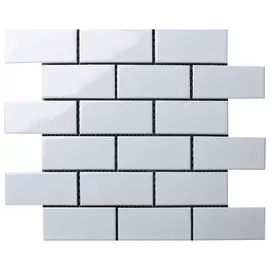 мозаика керамическая 29,4х28,8х0,6 Homework Brick, глянцевая белая