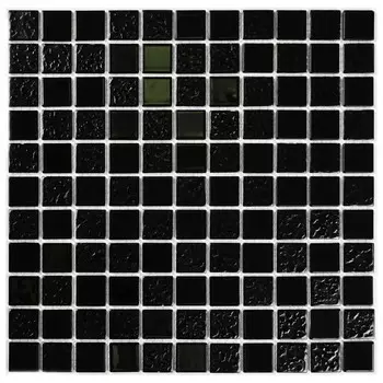 мозаика стеклянная BONAPARTE Black Rose 30x30x0,35 глянцевый черный