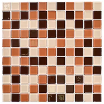 мозаика стеклянная Effect Вива 30x30x0,35 мм чип 25x25 мм цвет коричневый микс
