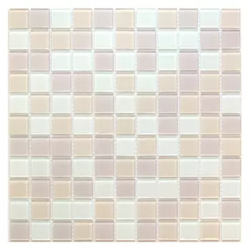 мозаика стеклянная Nice Вива 30x30x0,35 мм чип 25x25 мм цвет светло-бежевый микс