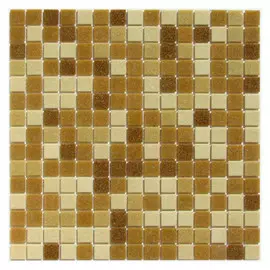 мозаика стеклянная 32,7х32,7х0,4 Aqua 300, (на бумаге) глянцевый коричнево-бежевый микс