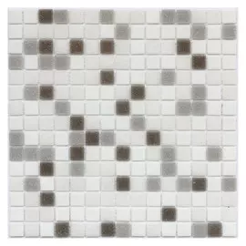 мозаика стеклянная 32,7х32,7х0,4 Dorex, глянцевый серо-белый микс