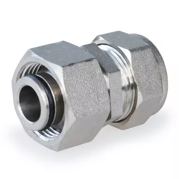 муфта евроконус STAHLMANN (F) 15х3/4 ВР Easy Fix с никелевым покрытием для гофрированных труб