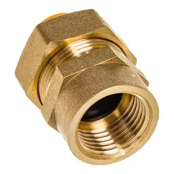 муфта газовая STAHLMANN (F) 25х1 ВР латунь для гофрированной трубы в желтой оболочке