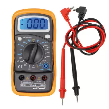 мультиметр DUWI PROFI цифровой с противоударным изолирующим чехлом и подсветкой