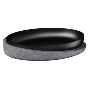 мыльница GRANIT DARK полирезин черный/серый камень