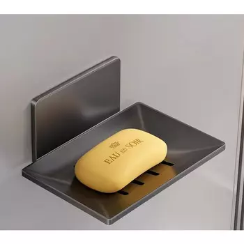 мыльница на липучке алюминий хром