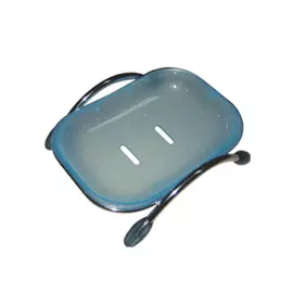 мыльница настольная, пластик, голубая