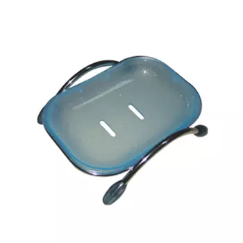 мыльница настольная пластик голубая