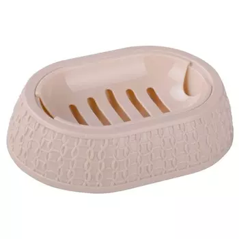 мыльница настольная Вязаное плетение пластик бежевый