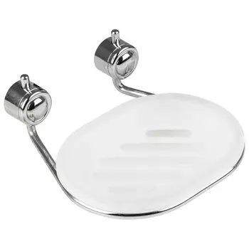 мыльница подвесная РЫЖИЙ КОТ B0922 металл/пластик хром/белый