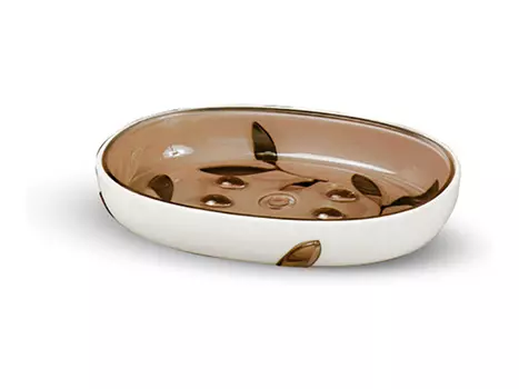 мыльница TATKRAFT Immanuel olive, коричневая