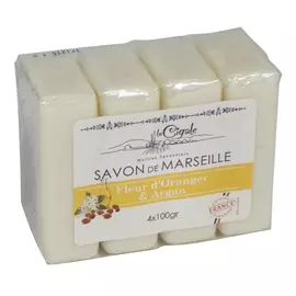 мыло LA CIGALE Savon de Marseille Fleur d'Oranger &amp; Argan 4шт 100г