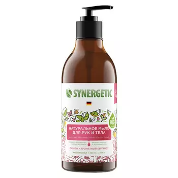 мыло жидкое SYNERGETIC Пачули и Ароматный бергамот парфюмированное 380мл