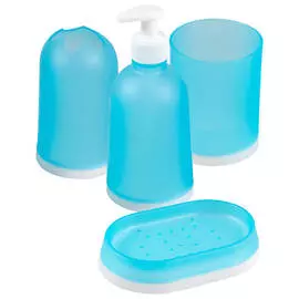 набор аксессуаров РЫЖИЙ КОТ 4предмета пластик голубой