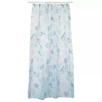 набор аксессуаров РЫЖИЙ КОТ Ракушки занавеска+коврик полиэстер