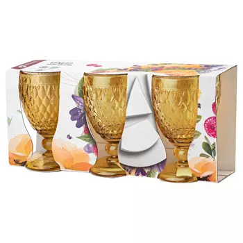 набор бокалов APOLLO Veneto янтарный 3шт 350мл стекло