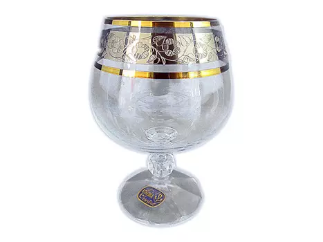 набор бокалов CRYSTALEX Клаудия панто платина золото 6шт 250мл бренди стекло