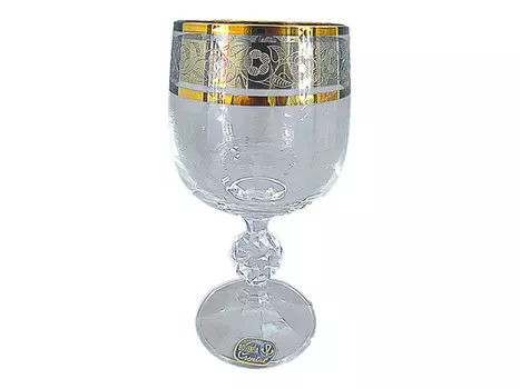 набор бокалов CRYSTALEX Клаудия панто платина золото 6шт 190мл вино стекло