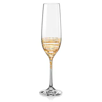 набор бокалов CRYSTALEX Виола Золотая спираль 2шт 190мл шам