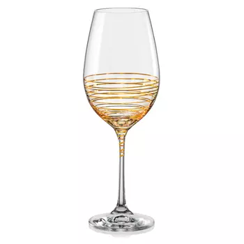 набор бокалов CRYSTALEX Виола Золотая спираль 2шт 350мл вино стекло