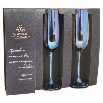 набор бокалов GLASSTAR Лазурит 3шт. 175мл шампанское стекло