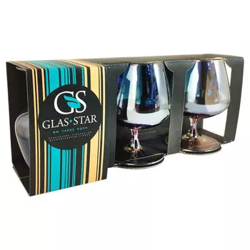 набор бокалов GLASSTAR Васильковый 3шт. 410мл коньяк стекло