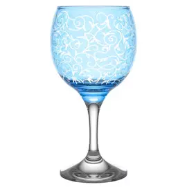 набор бокалов Лиана 6шт 250мл вино стекло голубые