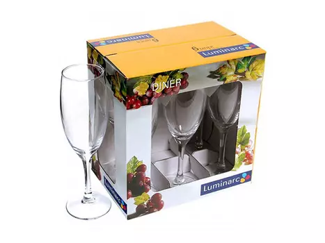 набор бокалов LUMINARC French Brasserie 6шт170мл шампанское