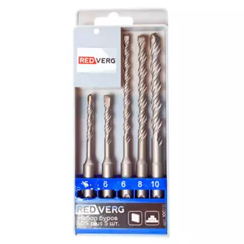 набор буров по бетону REDVERG SDS plus 5 шт