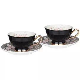 набор чайный LEFARD 2/4 220мл фарфор черный