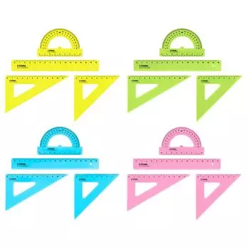 набор чертежный СТАММ линейка 16см 2 треугольника транспортир