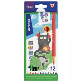 набор цветных карандашей 12цв BERLINGO Жил-был кот