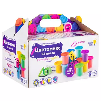 набор для лепки Тесто-пластилин 24 баночки