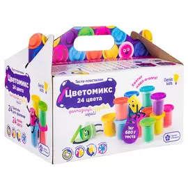 набор для лепки Тесто-пластилин 24 баночки