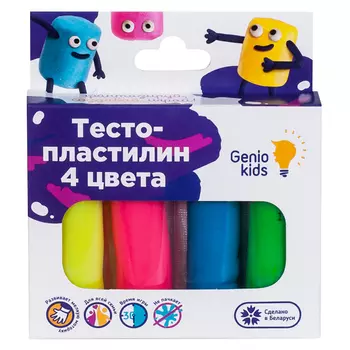 набор для лепки Тесто-пластилин 4 цвета 120г