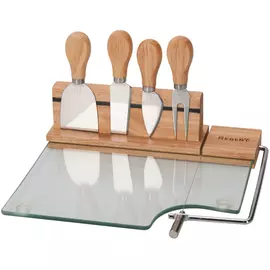 набор для сыра REGENT Formaggio 6 предметов: доска 25х23,5см, 3 ножа для сыра, вилка, слайсер гевея,