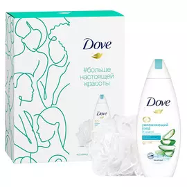 набор DOVE Увлажняющий Уход: гель для душа 250мл, мочалка