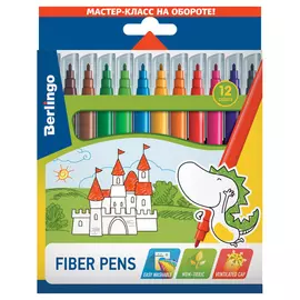 набор фломастеров 12цв Berlingo Замки смываемые