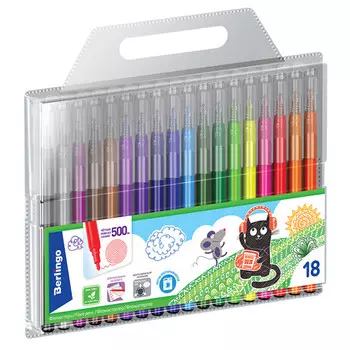 набор фломастеров Berlingo Жил-был кот 18цв смываемые блистер