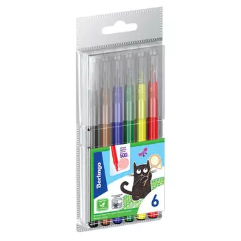 набор фломастеров Berlingo Жил-был кот 6цв смываемые блистер