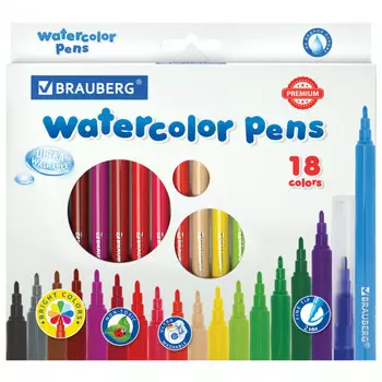набор фломастеров BRAUBERG Premium 18цв смываемые