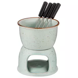 набор фондю LEFARD Сosmos голубой: чаша 270мл, 4 вилочки, подставка керамика