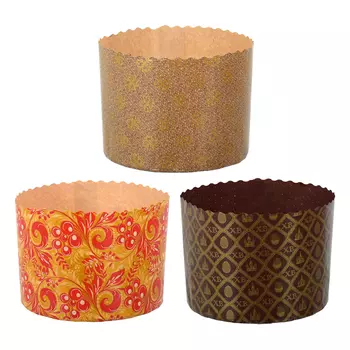 набор форм для выпечки MARMITON Пасхальный 9х9х9см 0,5л 3шт пергамент микс дизайна