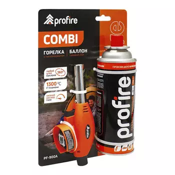 набор горелка газовая PROFIRE COMBI + баллон цанговый 220гр