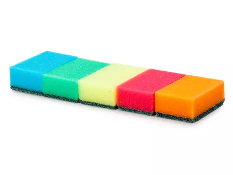 набор губок SOL Standart Midi 5шт 8х5х2,5см поролон, фибра