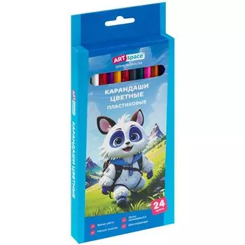 набор карандашей цветных ARTSPACE Отважная Команда 24цв пластик