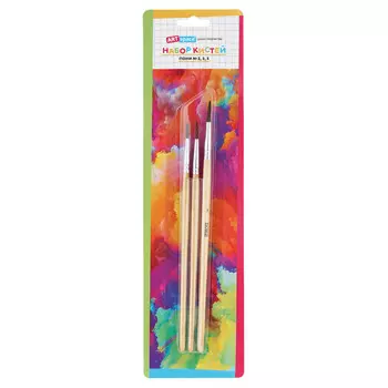 набор кистей ArtSpace 3шт 2,3,5 пони круглые